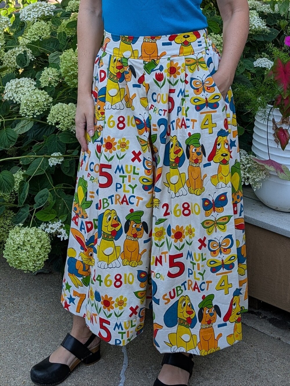WIDE LEG PANTS made from VINTAGE CURTAINS S - Picture 6 of 11